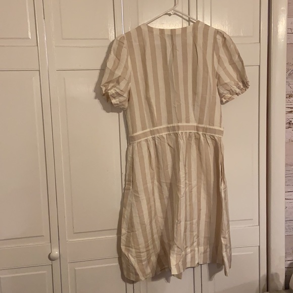 NWT LOFT stripe puffed sleeve button down dress - Picture 9 of 10